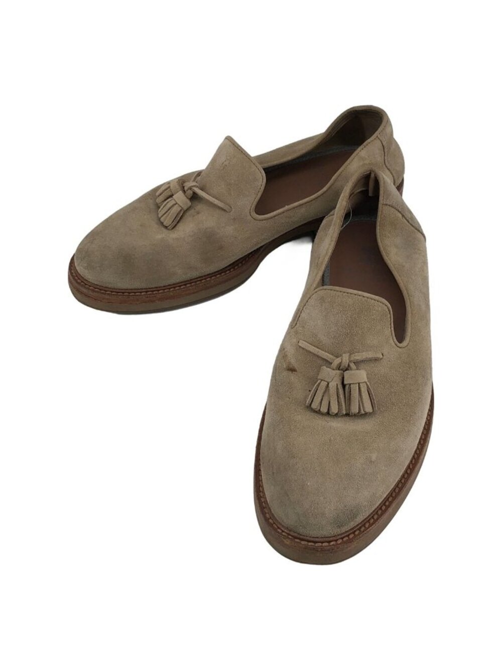 Brunello Cucinelli Suede Tassel Loafers Beige
